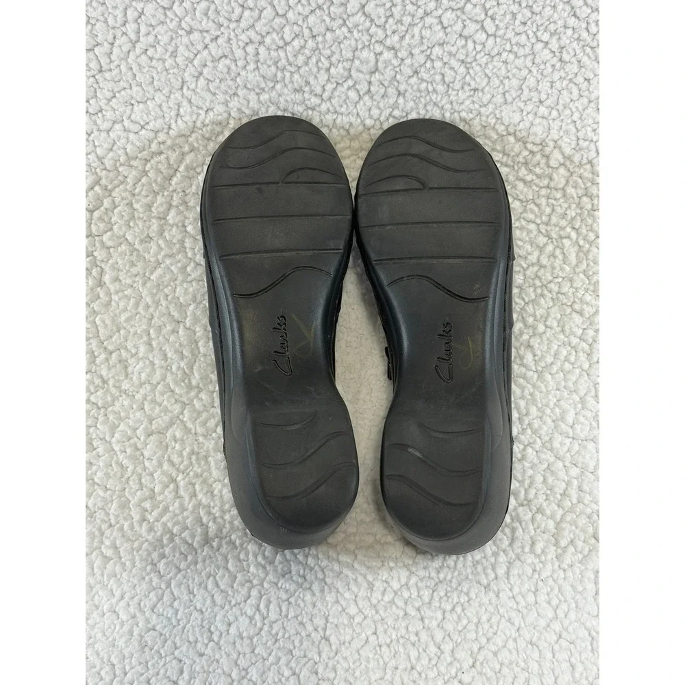 Clarks Collection Womens Black Leather Zip Loafers Shoes 261087894065 Size‎ 9